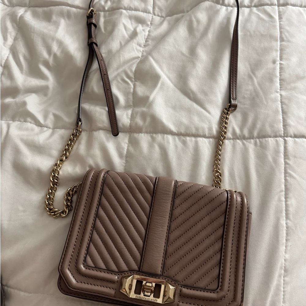 Rebecca Minkoff Brown and Gold Crossbody Bag